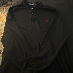 Polo Ralph Lauren cotton long sleeve polo shirt. Red horse logo. 100% cotton.EUC